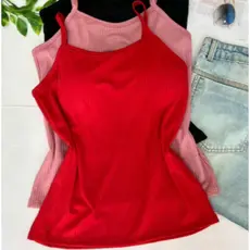 Kit 5 Blusinhas Femininas Com Bojo de Alcinha Ribana canelada Moda Verão Confortável Estilosa Roupas femininas