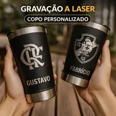 Copo Térmico Inox 473ml Personalizado do Seu Time com Tampa e Abridor