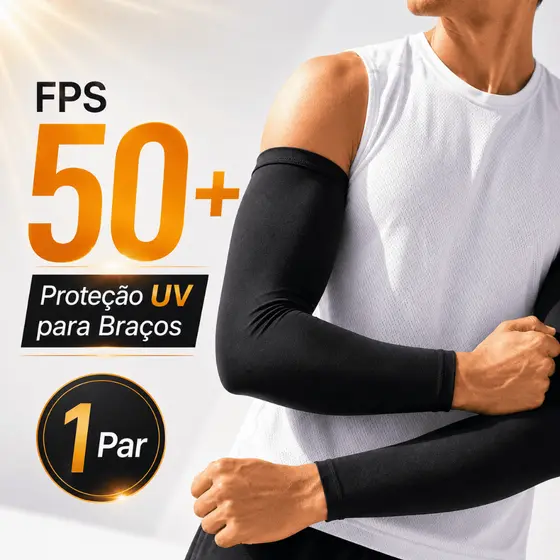 Manguito UV FPS 50+ Proteção Solar Braço Unissex Corrida Ciclismo Moto 1 Par