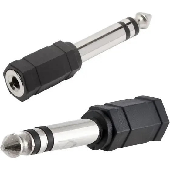 Adaptador P10 Stéreo x J2 Stéreo P10 Macho P2 Fêmea Estéreo Adaptador Mesa de Som Plug Banana