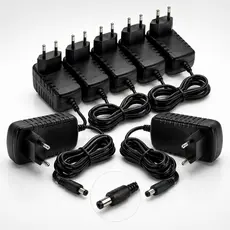 Kit 10 Fonte 12V 2A Bivolt Plug P4 Adaptador AC/DC Para Fita LED 5050 3528 CFTV Câmeras Roteador