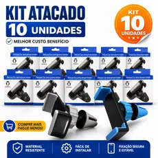 Kit 10 Suportes Para Celular Carro Universal Saída De Ar Veicular Atacado Revenda