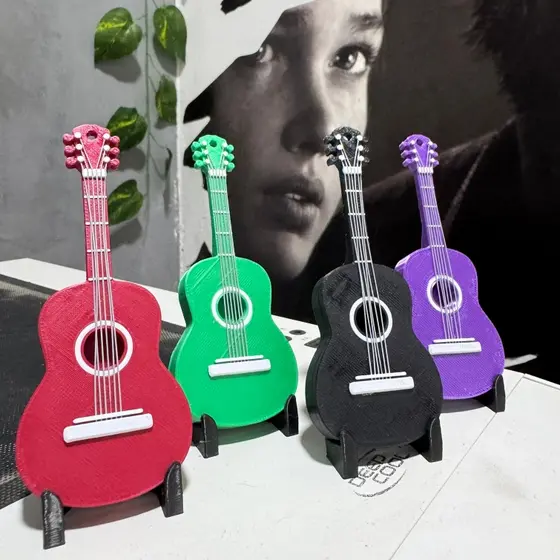 Violão em Miniatura Em Várias Cores - Com Cordas Interativas