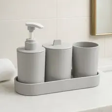 Porta Sabonete Liquido Dispenser E Porta Escova De Dente Plástico Banheiro