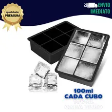 Forma De Gelo Grande Quadrada Silicone Cubos Drink Whisky Forma
