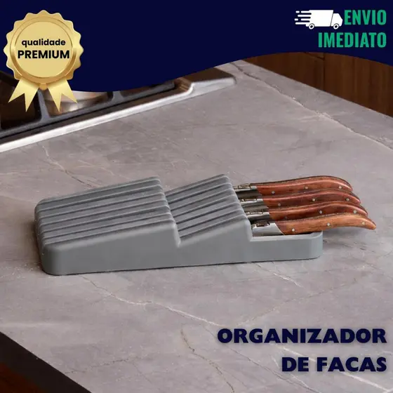 Organizador de Facas Lyor Separador Cozinha em Plástico Porta Faqueiro