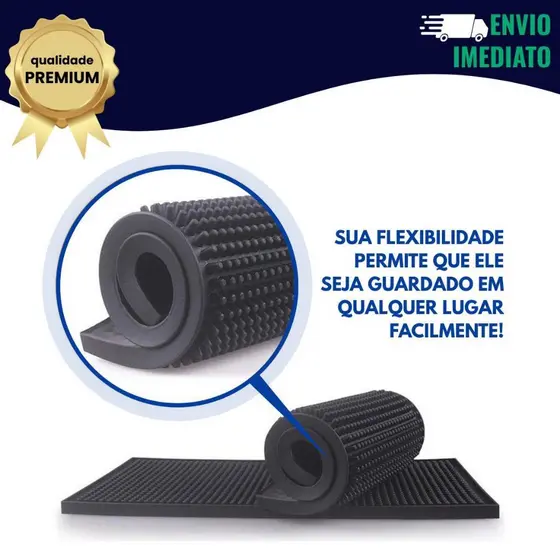 Tapete Escorredor De Louça Emborrachado Silicone 45x30 Protege Móveis
