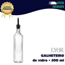 Galheteiro de Vidro 500ml com Bico Dosador Azeite Vinagre Cozinha