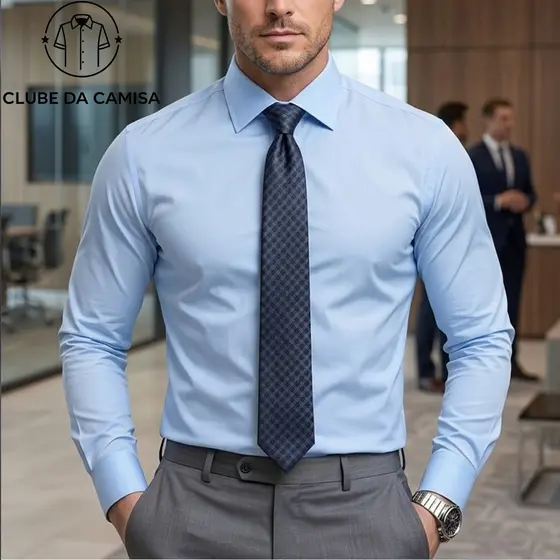 Camisa Social Masculina Manga Comprida  De Boa Qualidade Slim Fit Microelasticidade