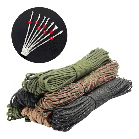 Paracord Cordel Tático 4mm 5 Metros Sobrevivência Camping Resistente Trilha Outdoor Esportivo Multiuso
