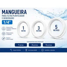 Mangueira  PEBD Para Filtro Purificador Bebedouro  e geladeira com entrada  de água 1/4  6,35 mm