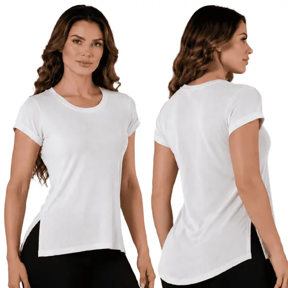 Camiseta Dry Fit Feminina Manga Curta Casual Fitness Academia Corrida Caminhada Varias Cores P GG