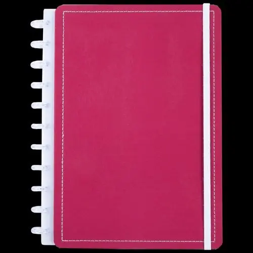 Caderno Grande Capa Dura Vinho Disco Reposicionavel Organizador Duravel Elegante