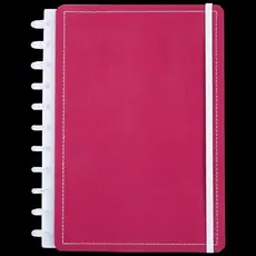 Caderno Grande Capa Dura Vinho Disco Reposicionavel Organizador Duravel Elegante