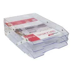 Bandeja Organizador Escritório Documentos 3 Andares Plastica Duravel Compartimentos Amplos Praticidade Organizacao Me...