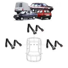 Kit cinto de segurança traseiro de 3 pontos Fiat Prêmio + fechos