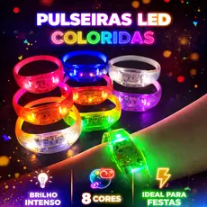100 Pulseira LED Ativada por Som Pisca ao Música com 3 Modos de Luz para Festa Evento Aniversário Formatura