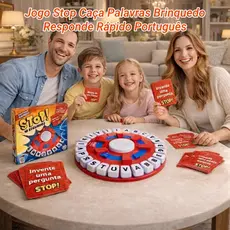 Versão em Português - Jogo de Tabuleiro Tapple Stop Trava Letras com Temporizador para Familia 24cm