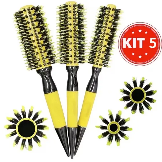 KIT 2/3/5 pc Escovas Profissionais De Cabelo Cerdas