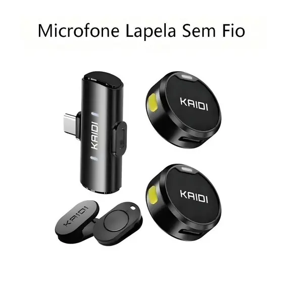 Microfone De Lapela Sem Fio Magnético Cancelamento De Ruído Para iPhone Android Type-c Gravação de vídeo/TikTok/Vlog
