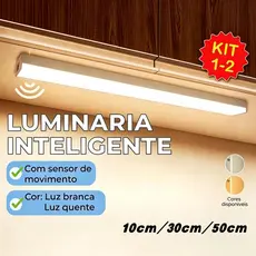 2 Unidades 10/30/50cm Luz LED Inteligente Sensor Movimento Recarregável USB Sem Fio para Armário