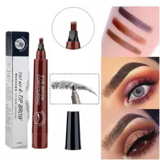 Caneta Sobrancelha Microblading 4 Cores 0,1mm - Traços Naturais, À Prova D'Água, Longa Duração Premium