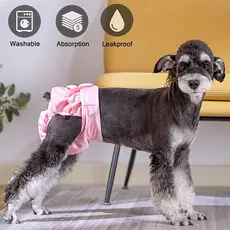 Laváveis Calças Pet Cachorro – Fraldas Fisiológicas Para Cães Pequenos/Grandes, Evita Manchas E Sujeira