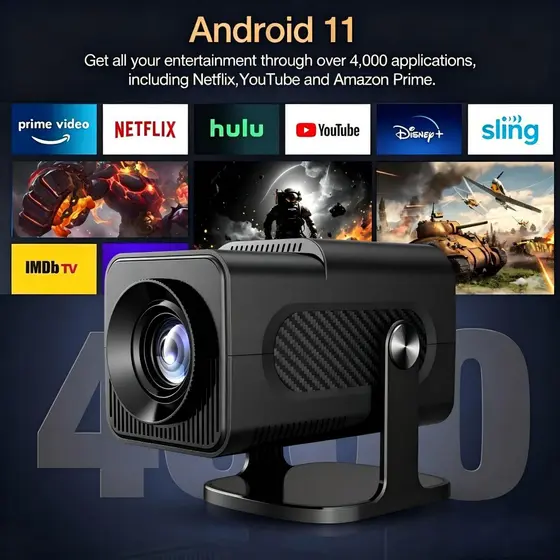 Atualizado Projetor Smart HY320 Android Full HD 1920x1080 Bluetooth Wi-fi
