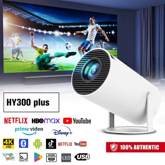 Projetor HY300 Magcubic 4K HD WiFi Bluetooth Até 150 Polegadas Bivolt Celular TV Box Xbox PS5 PC Cinema Portátil