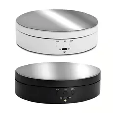 Suporte Expositor Giratorio Eletrico Para Vitrine Produtos E Foto - Preto / Branco