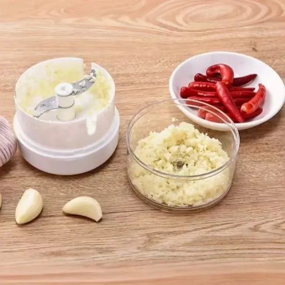 Mini Processador Triturador Alimentos Manual 2 Lâminas Picador Alho Cebola Legumes de Corda Pronta Entrega