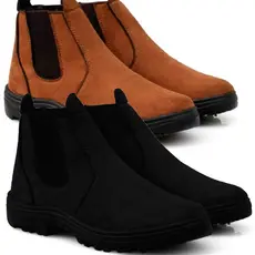 Kit 2 Pares Botinha Coturno Unissex Chelsea Preto e Caramelo