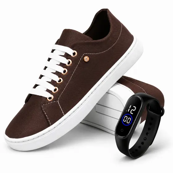 Kit Tênis Casual Feminino + Relógio Digital | Conforto, Estilo e Versatilidade | Numeração 33 ao 40