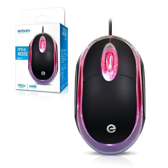 MINI MOUSE OPTICO USB C/ LED (MS-9) EXBOM