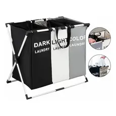 Cesto Roupa Suja 3 Divisórias Organizador