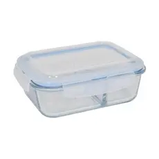 Pote Retangular Vidro Vedado Com Divisória 1040ml e 1520ml | Marmita | Fitness | Prático
