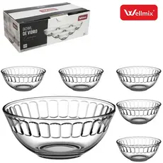 Conjunto 6 Unidades Bowl Vidro Transparente| Prático | Resistente | Cozinha | Sobremesa | Sopa