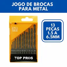 Jogo De Brocas Para Metal 13 Peças 1.5 A 6.5mm | Resistente | Prático | Obra | Reforma