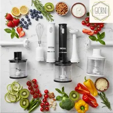 Kit Mixer | Processador Batedor De Alimentos 3Em1 127V|220V-Branco ou Preto 200W | Cozinha | Prático