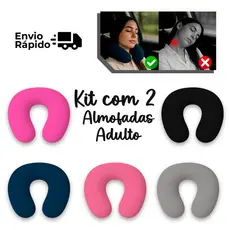 kit 2 Travesseiros Luxos Protetor E Descanso Para Pescoço Viagens Leitura Lindos Várias Cores