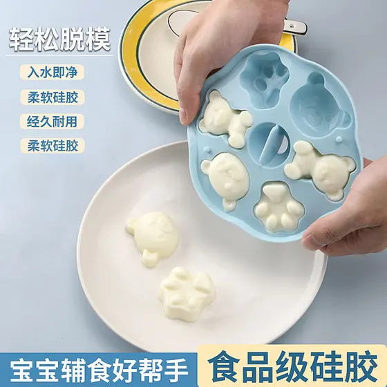 Molde para suplementos alimentares infantis, molde de silicone de qualidade alimentar para cozimento a vapor de salsicha