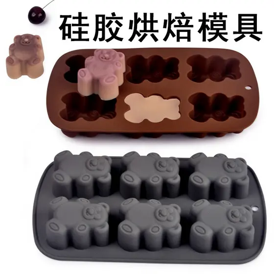 Molde de silicone em formato de urso de desenho animado para gelatina, pudim, mousse e geleia de leite, resistente a alt