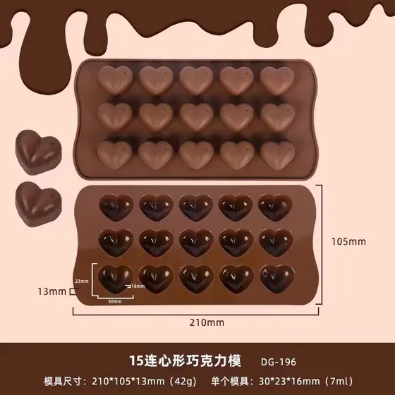 Molde de Silicone em Forma de Coração para Chocolate, Sorvete, Mini Chocolate, Doces e Sobremesas HC7.8 U38H