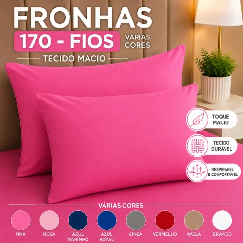 FRONHAS - CAPA PARA TRAVESSEIRO VARIAS CORES- PROMOÇÃO