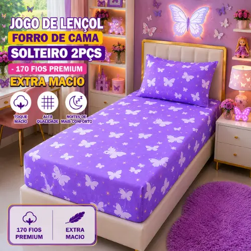 Jogo de Cama/FORRO DE CAMA  SOLTEIRO 2 PÇS  ALGODÃO- VARIAS ESTAMPAS