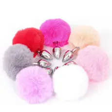 Plug Anal Aço Pompom Coelho Sexy Import - SEX SHOP
