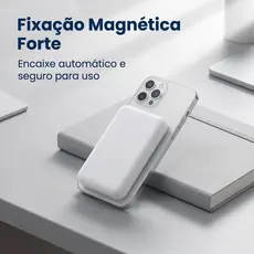 Power Bank MagSafe Portátil Sem Fio 10000mAh para iPhone / Android – Carregamento por Indução, Compacto e Rápido