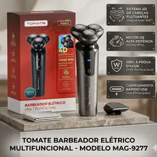 Barbeador Elétrico Masculino Recarregável 4D À Prova D’Água Alta Potência | Tomate