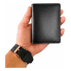 Carteira Masculina Compacta Slim Carteira Em Couro ecológico