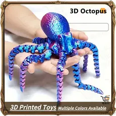 Polvo impresso em 3D Polvo de 40 cm Articulações móveis Brilha no escuro Disponível em várias cores